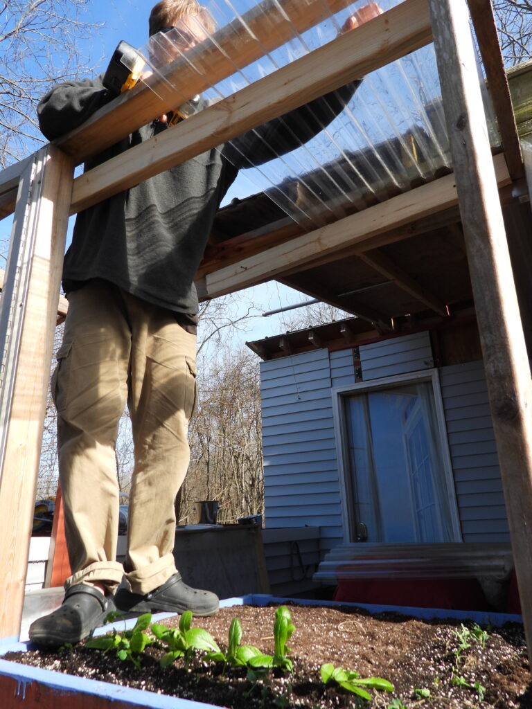 Adding a clear roof over a planter box